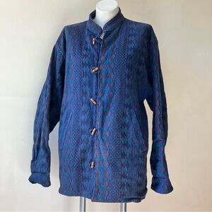 Vintage Handmade Indigo Pattern Nepal Cotton Kantha Jacket